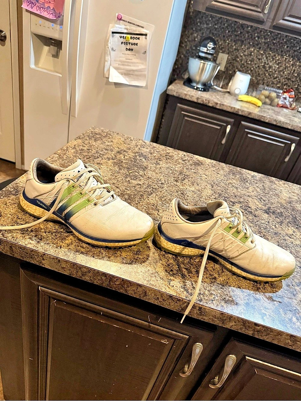 adidas Tour360 24 Boost Golf Shoes Athletic Shoes White & Green US 8